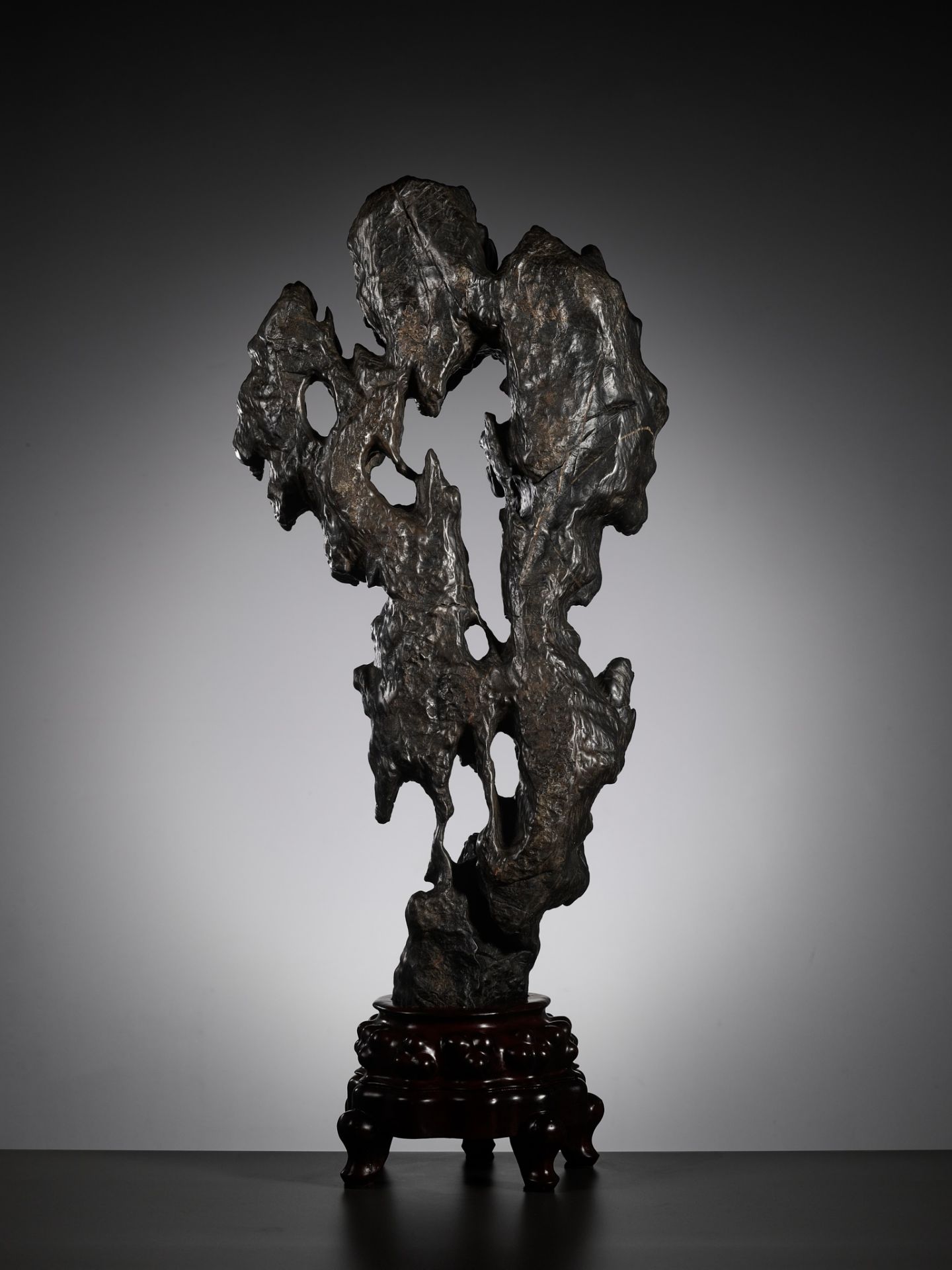 A MONUMENTAL AND HIGHLY IMPRESSIVE LINGBI SCHOLAR'S ROCK, QING DYNASTY - Bild 9 aus 13