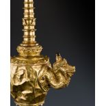 A GOLD REPOUSSE OIL LAMP, KAMANDALU, JAVA, INDONESIA, 13TH-14TH CENTURY