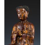 A GILT DRY LACQUER FIGURE OF BUDDHA, VIETNAM, 17TH-18TH CENTURY