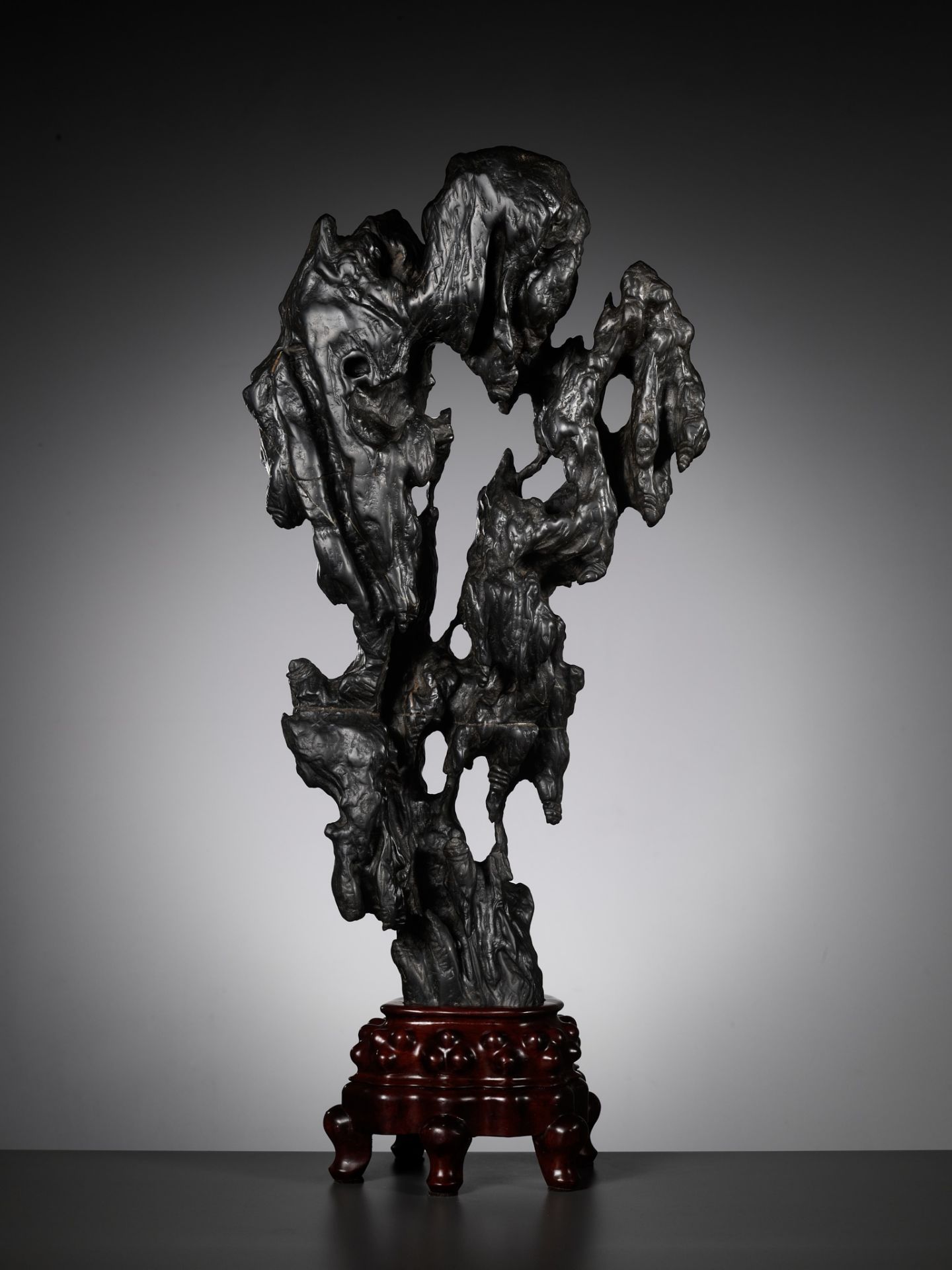 A MONUMENTAL AND HIGHLY IMPRESSIVE LINGBI SCHOLAR'S ROCK, QING DYNASTY - Bild 7 aus 13