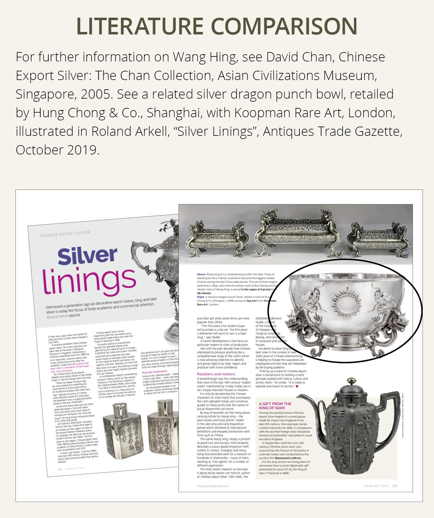 A LARGE SILVER 'DRAGON' RETICULATED PUNCH BOWL, MARKS OF SUI CHANG AND WANG HING - Image 4 of 17