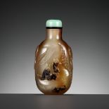 A CAMEO AGATE 'NOBLE PROFESSIONS' SNUFF BOTTLE, ZHITING SCHOOL, SUZHOU, CHINA, 1760-1850