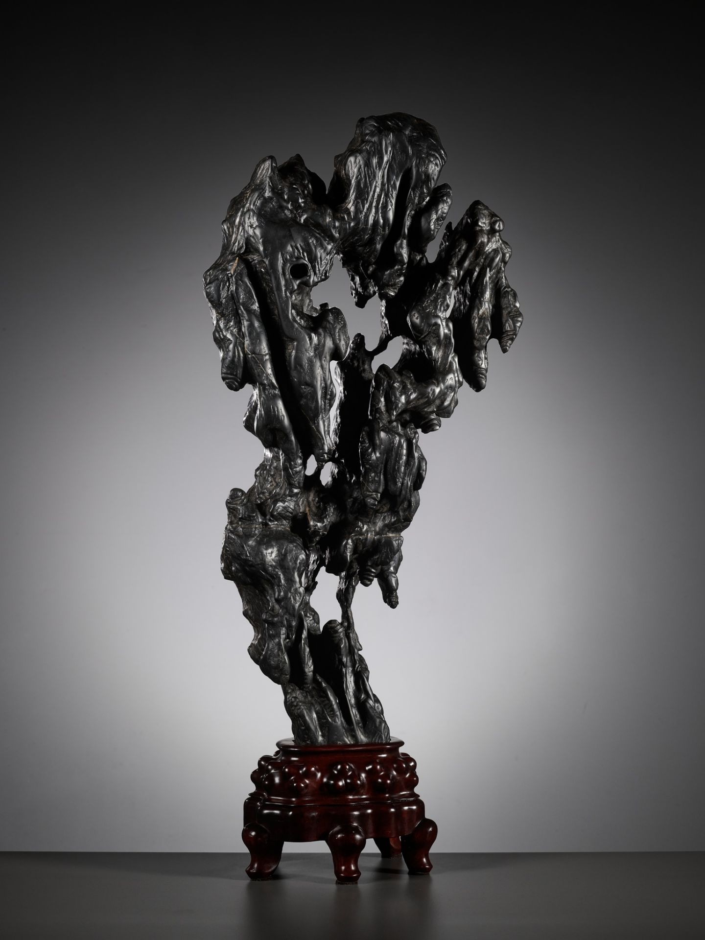 A MONUMENTAL AND HIGHLY IMPRESSIVE LINGBI SCHOLAR'S ROCK, QING DYNASTY - Bild 11 aus 13