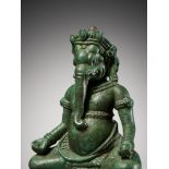 A BRONZE FIGURE OF GANESHA, ANGKOR PERIOD, KHMER EMPIRE, 11TH-12TH CENTURY OR EARLIER