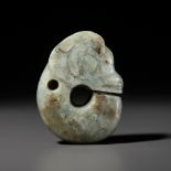 A PALE GREEN JADE 'PIG-DRAGON', ZHULONG, NEOLITHIC PERIOD, HONGSHAN CULTURE