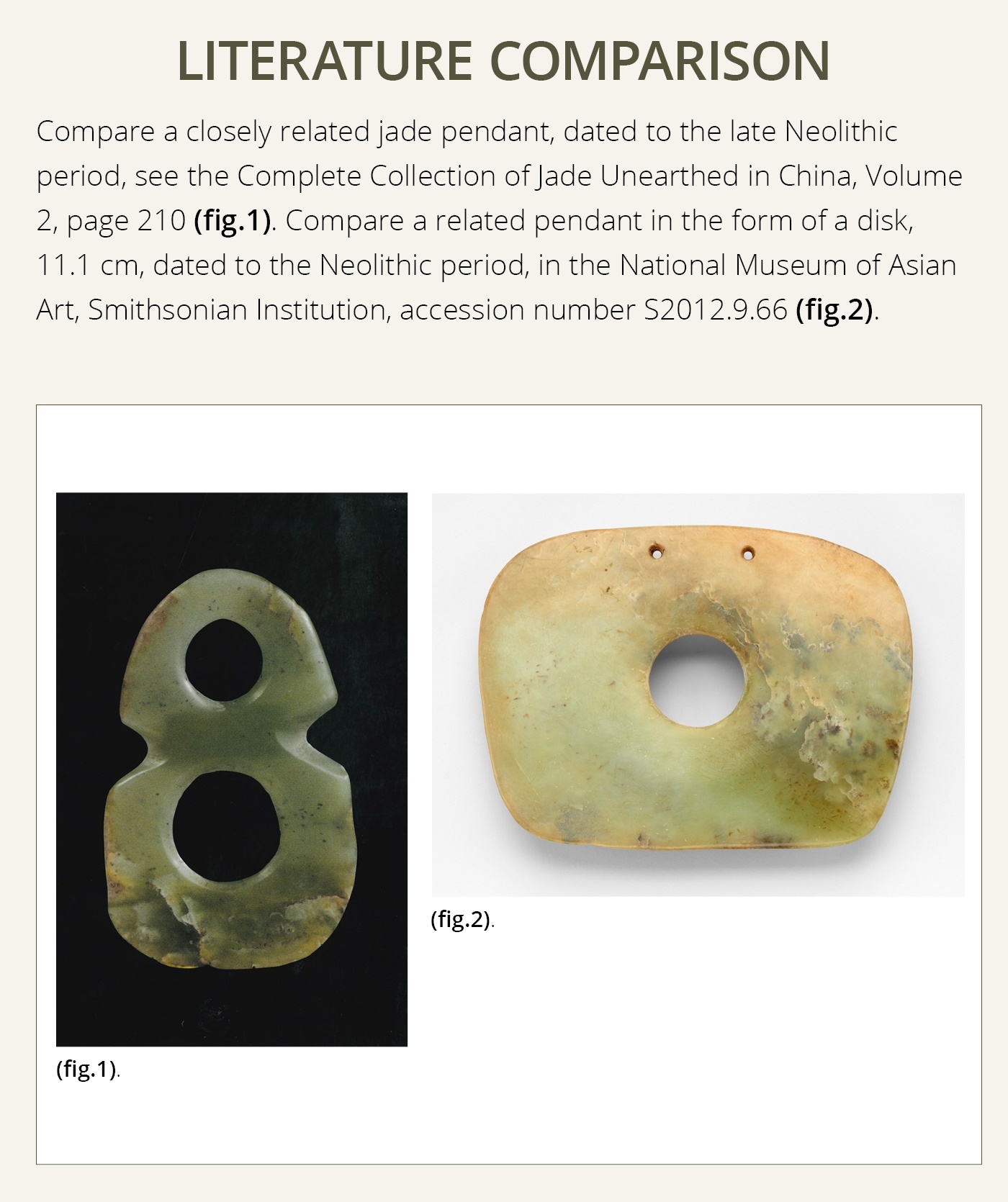 A PALE YELLOW JADE DOUBLE-HOLE ORNAMENT PLAQUE, HONGSHAN CULTURE - Image 7 of 14