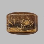 SEKIFU: A FINE TWO-CASE LACQUER INRO DEPICTING CRABS ON THE SHORESIDE