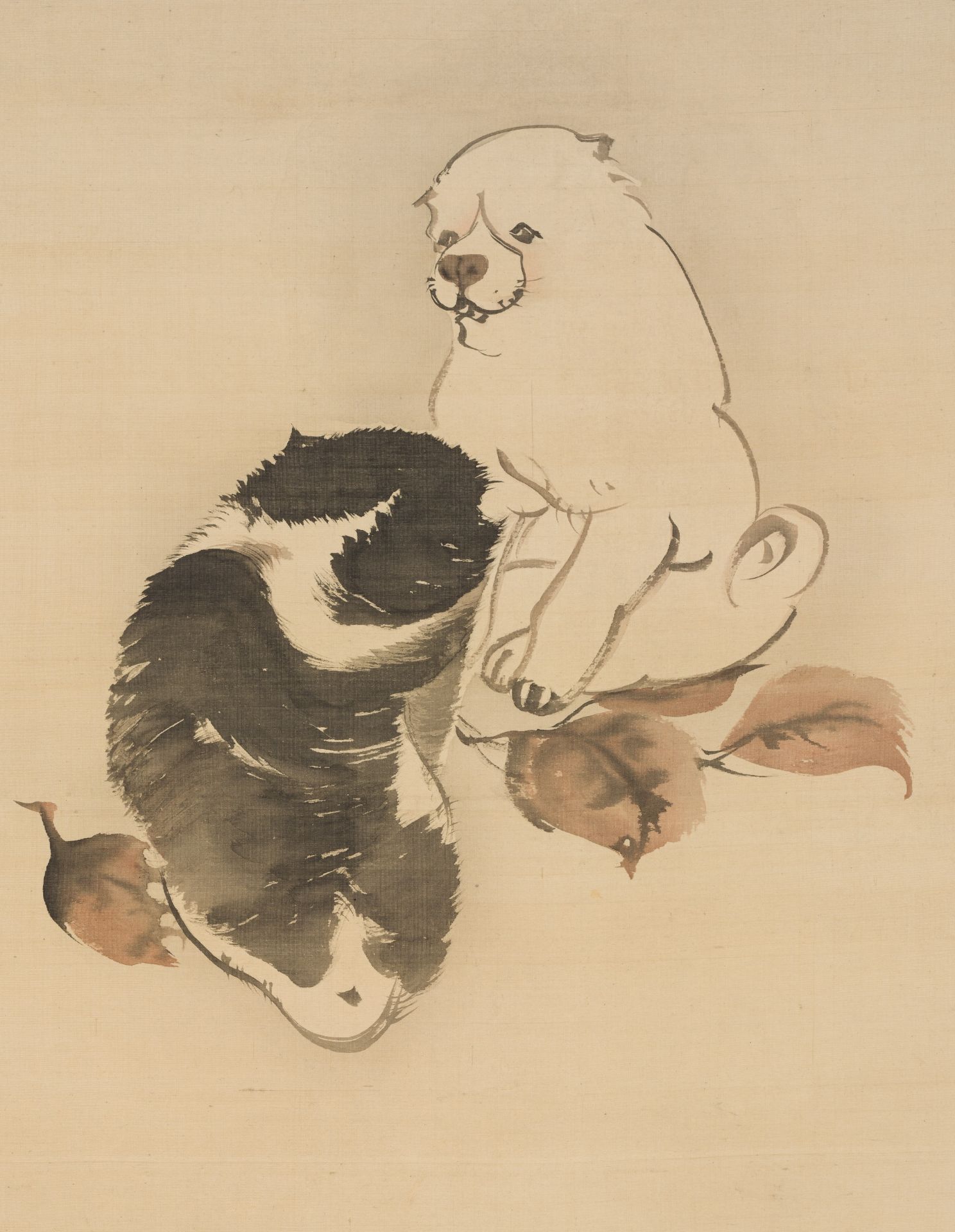 NAGASAWA ROSETSU (1754-1799): PERSIMMON WITH RED AUTUMN LEAVES AND PUPPIES - Bild 6 aus 9