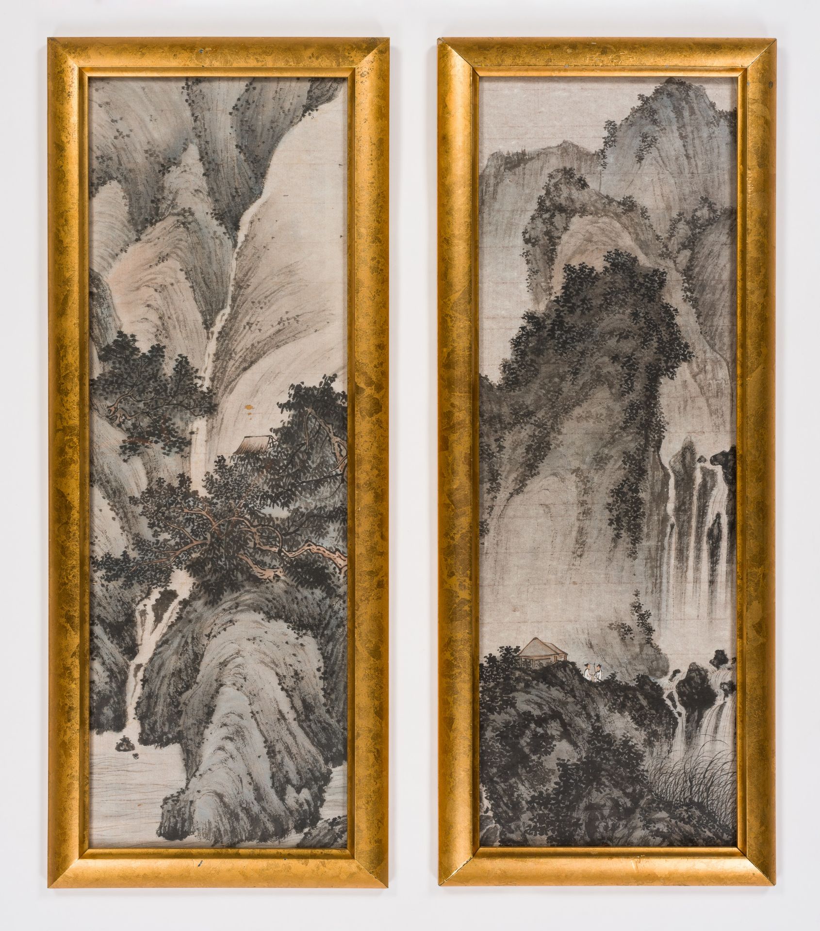 A PAIR OF PAINTINGS DEPICTING WATERFALLS - Bild 8 aus 8