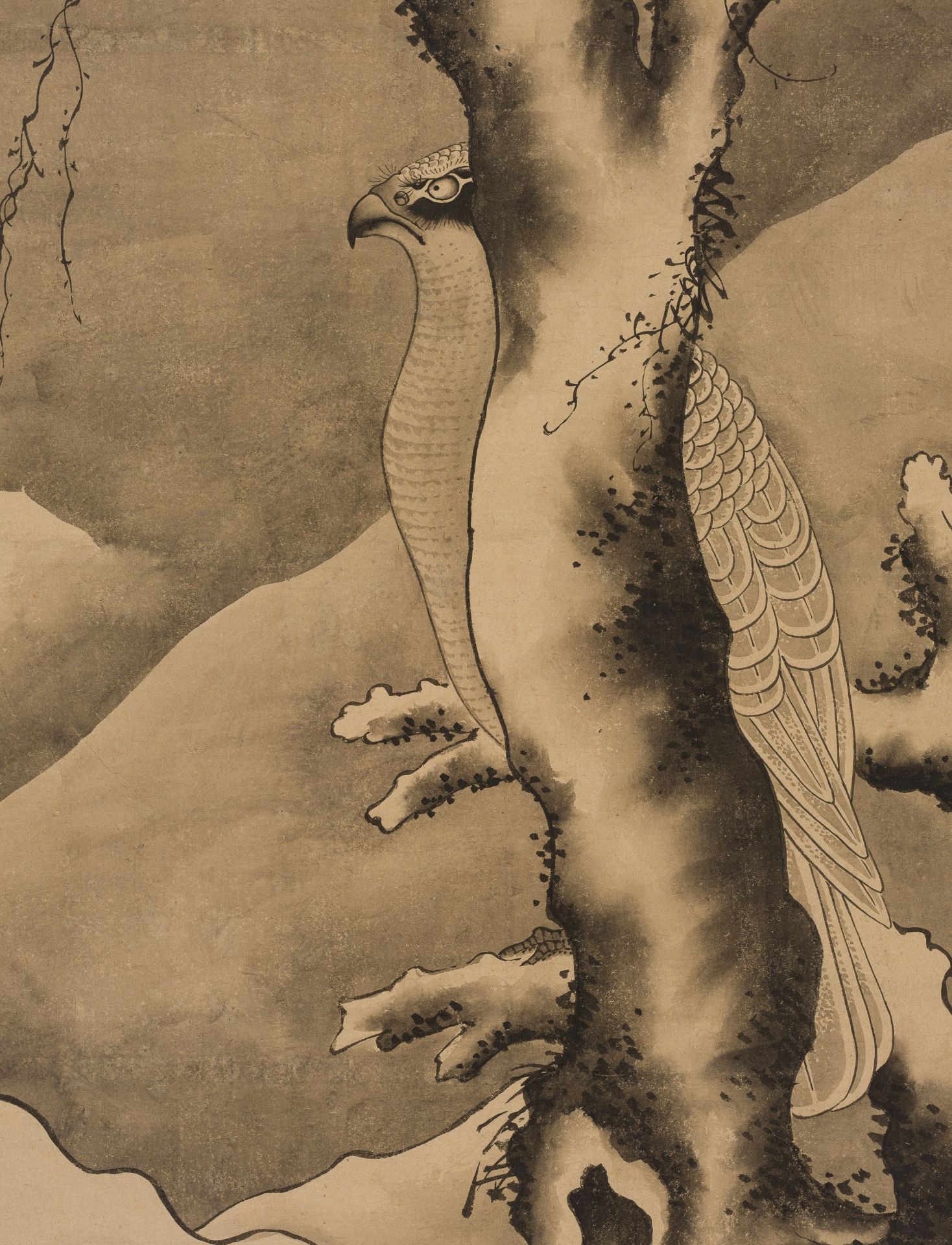 SOGA SHOHAKU (1730-1781): AN IMPORTANT SET OF FIVE SCROLL PAINTINGS WITH BIRDS OF PREY - Bild 24 aus 33