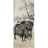 XU BEIHONG (1895-1953) AND ZHANG SHUQI (1899-1956): 'TWO PIGS', DATED 1937