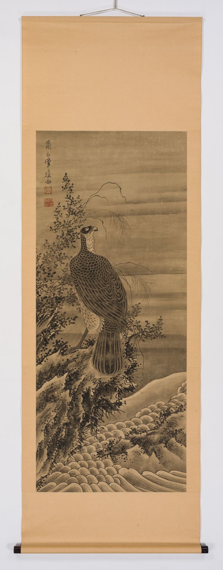 SOGA SHOHAKU (1730-1781): AN IMPORTANT SET OF FIVE SCROLL PAINTINGS WITH BIRDS OF PREY - Image 19 of 33