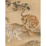 IN THE STYLE OF MAO YI (13TH CENTURY): 'WHITE AND ORANGE TIGER BESIDE A RUSHING STREAM'