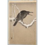 OHARA KOSON: A CROW ON A SNOWY BRANCH