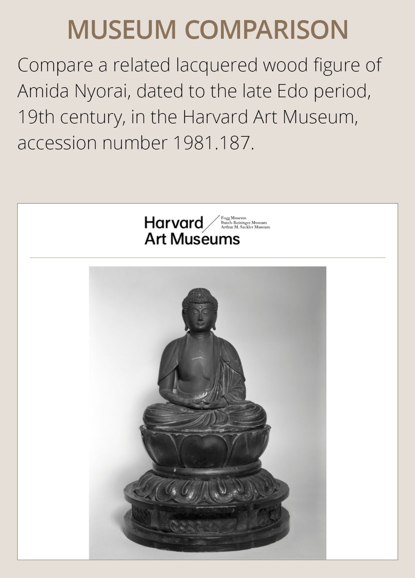 A LARGE AND IMPRESSIVE LACQUERED WOOD FIGURE OF AMIDA NYORAI, LATE EDO - Bild 4 aus 13
