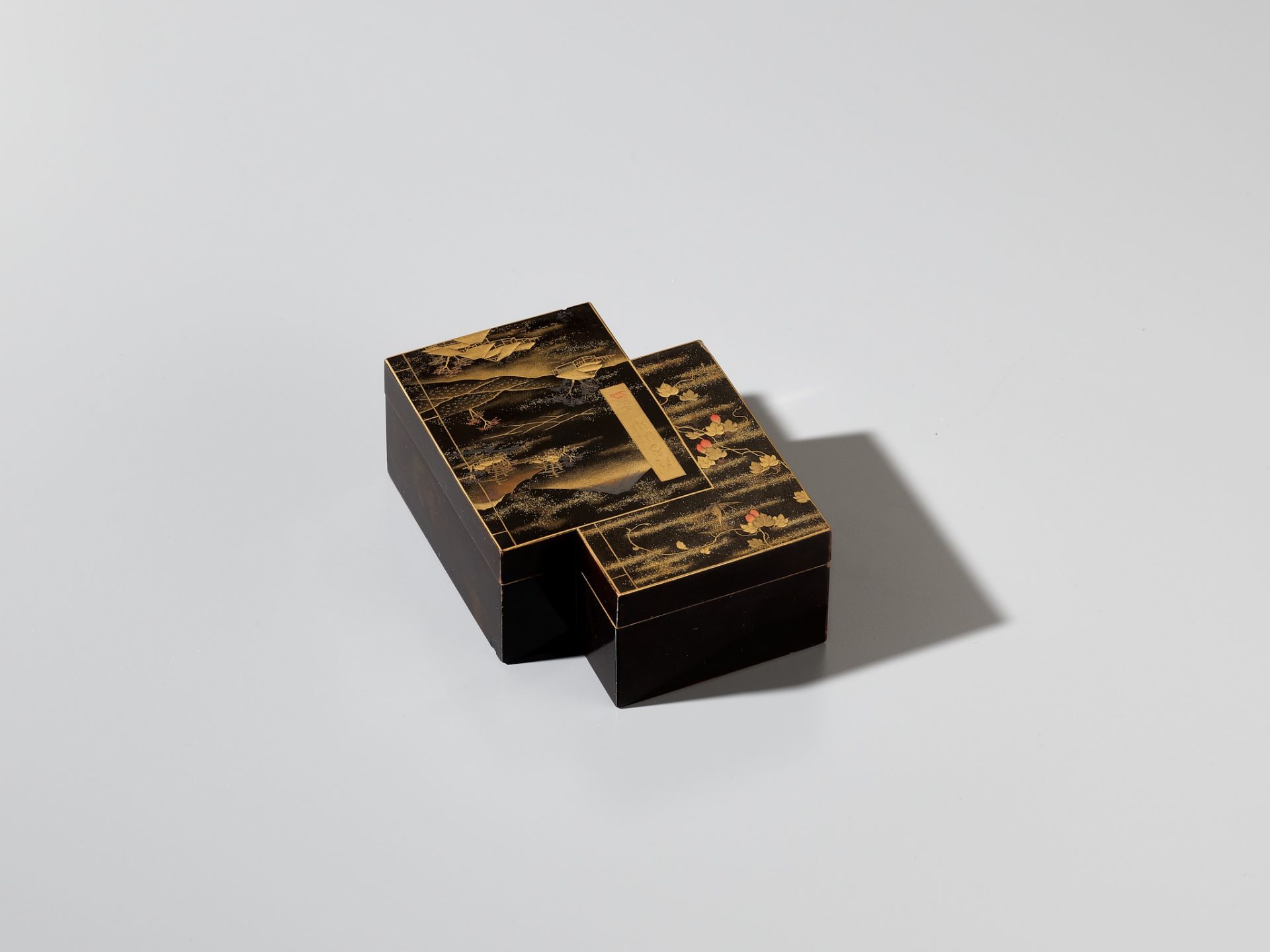 GYOKKOKU: A LACQUER BOX AND COVER WITH A LANDSCAPE - Bild 8 aus 9
