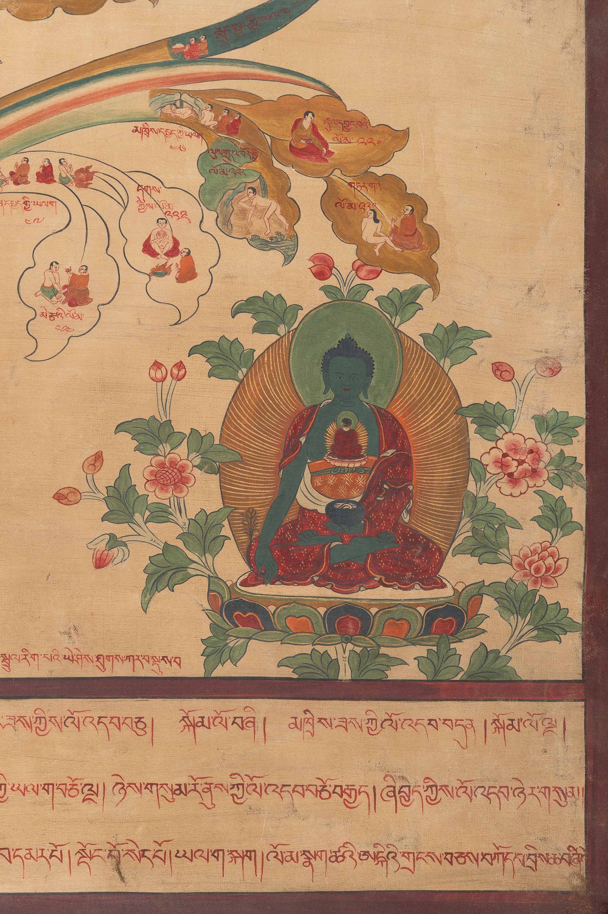 A MEDICAL THANGKA WITH THE TREE OF DIAGNOSIS - Image 7 of 11