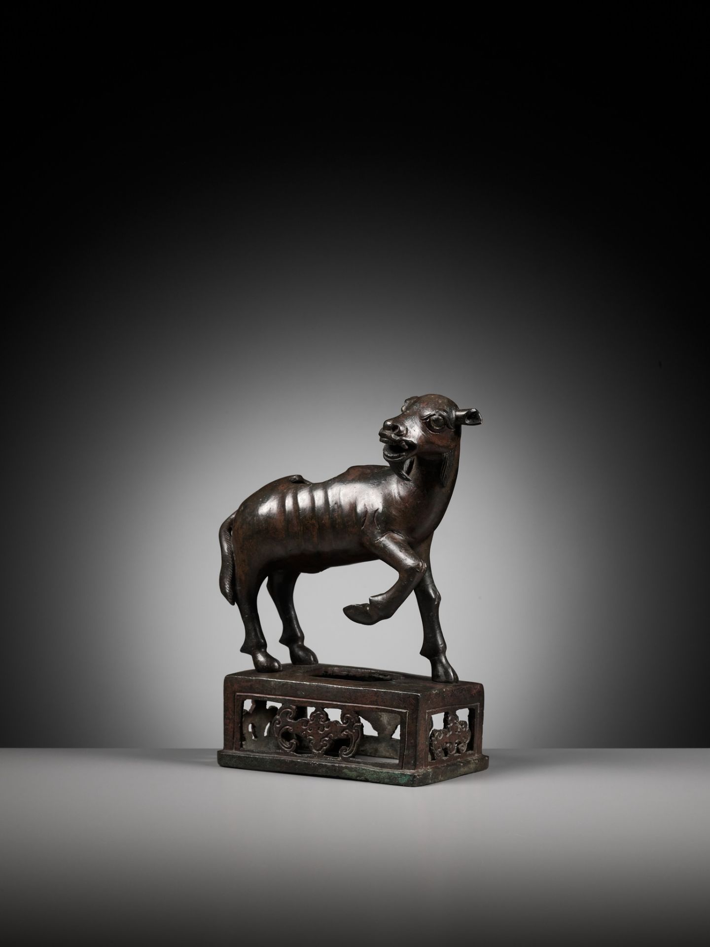 A BRONZE 'GOAT' CENSER, YUAN TO EARLY MING DYNASTY - Image 5 of 9