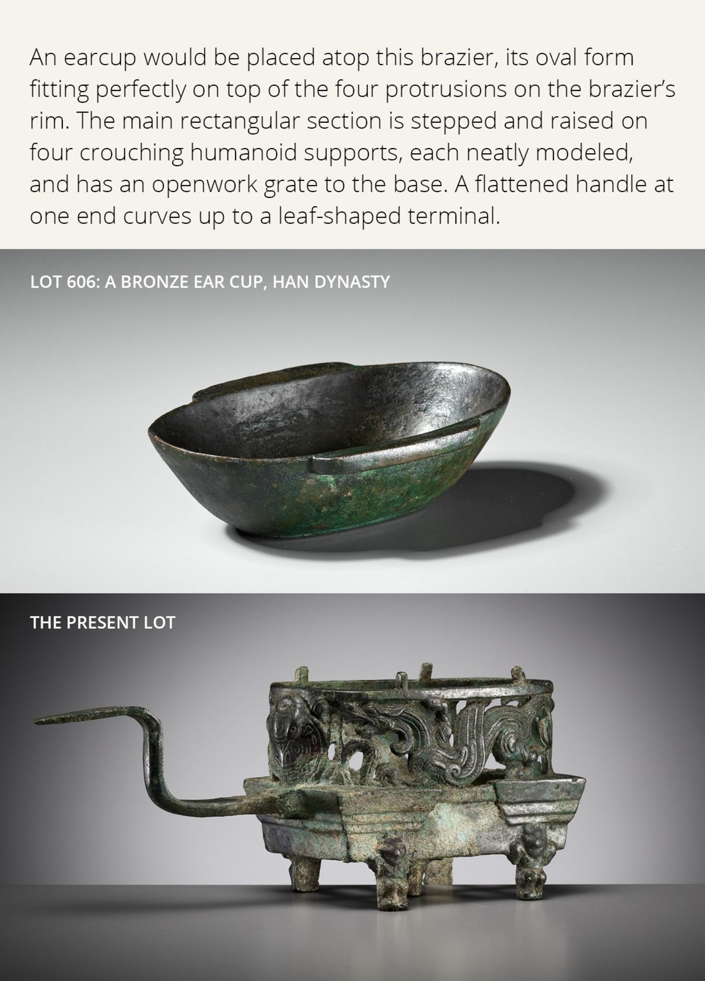 A 'FOUR AUSPICIOUS BEASTS' (SI XIANG) BRONZE BRAZIER, HAN DYNASTY, CHINA, 206 BC-220 AD - Image 9 of 16