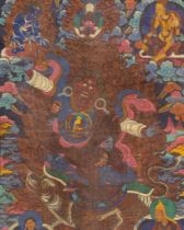 A LARGE THANGKA DEPICTING DORJE DROLO, TIBET, 19TH-20TH CENTURY