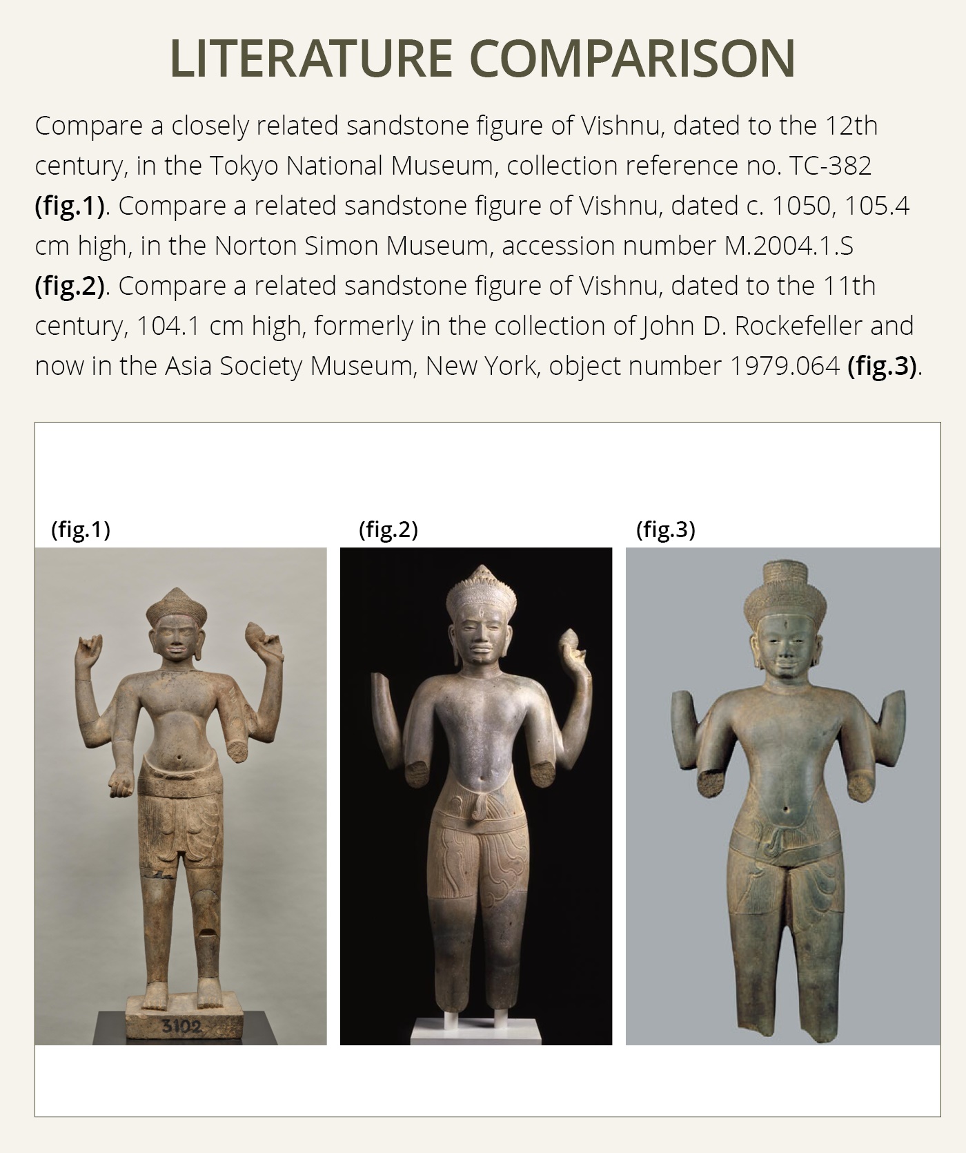 AN EXTREMELY RARE AND MONUMENTAL SANDSTONE STATUE OF VISHNU, ANGKOR PERIOD - Image 8 of 17