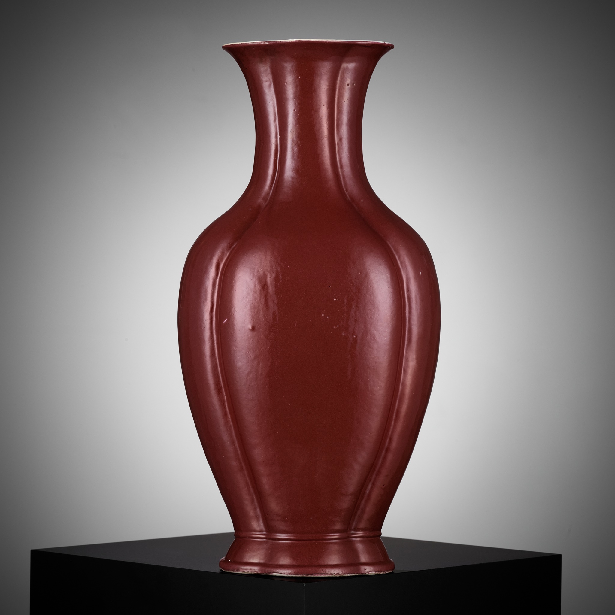 A COPPER-RED GLAZED 'HAITANG' VASE, QING DYNASTY, DAOGUANG PERIOD