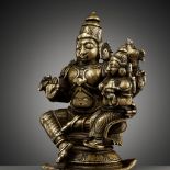 A BRONZE FIGURE OF VISHNU AND LAKSHMI, NAYAK PERIOD