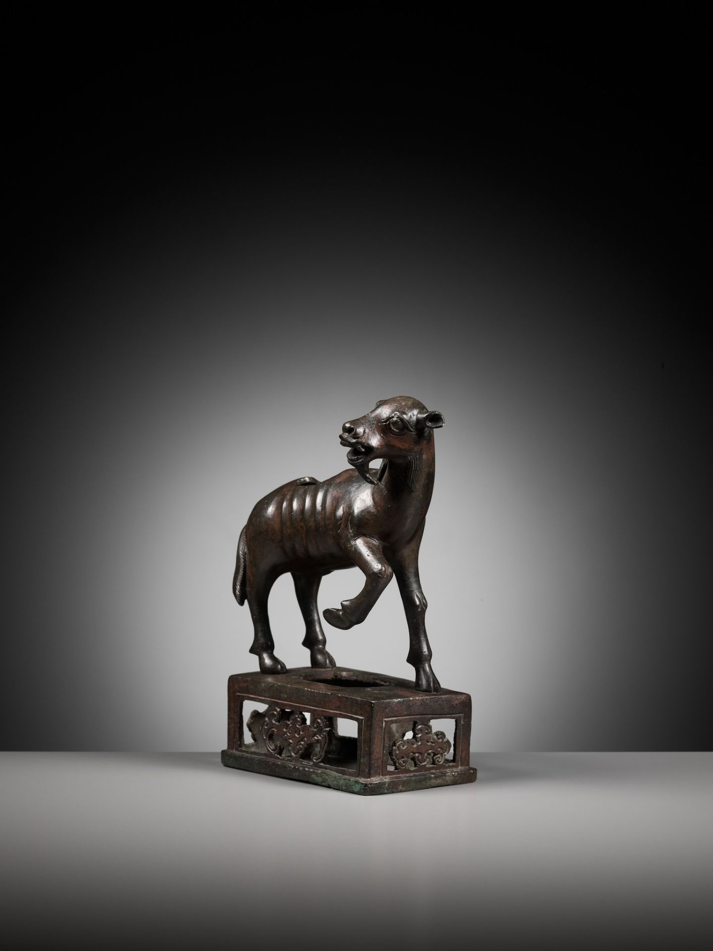 A BRONZE 'GOAT' CENSER, YUAN TO EARLY MING DYNASTY - Image 2 of 9