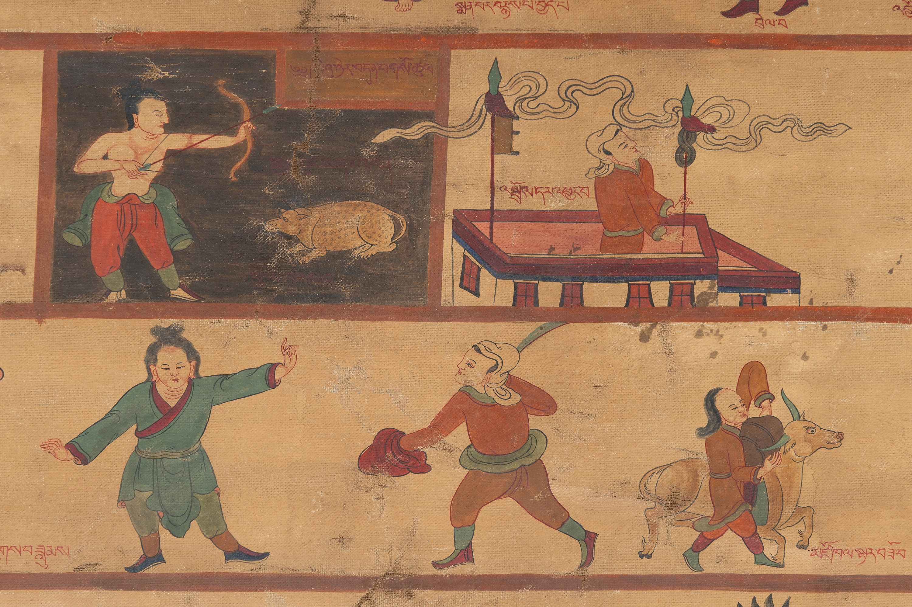 A TIBETAN PAINTING ILLLUSTRATING THE MEDICAL TREATISE THE BLUE BERYL, CHAPTERS 23-28 - Image 10 of 12