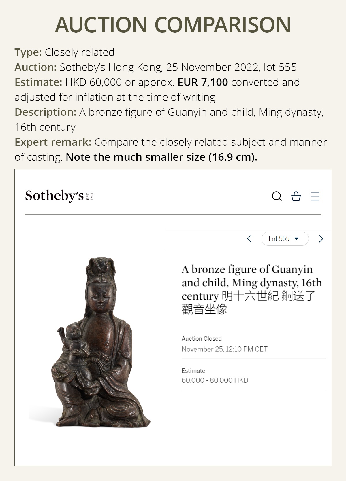 A BRONZE FIGURE OF SONGZI GUANYIN AND CHILD, MING DYNASTY - Image 4 of 10