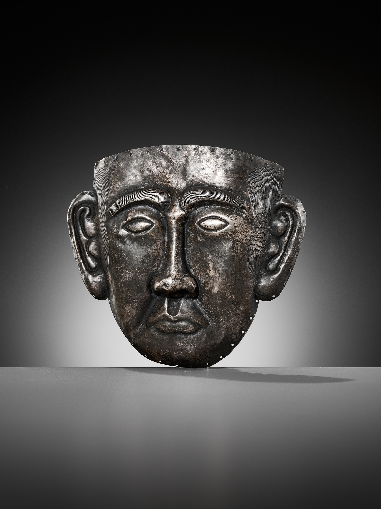 A SILVER FUNERARY MASK OF A NOBLEMAN, LIAO DYNASTY - Image 13 of 13
