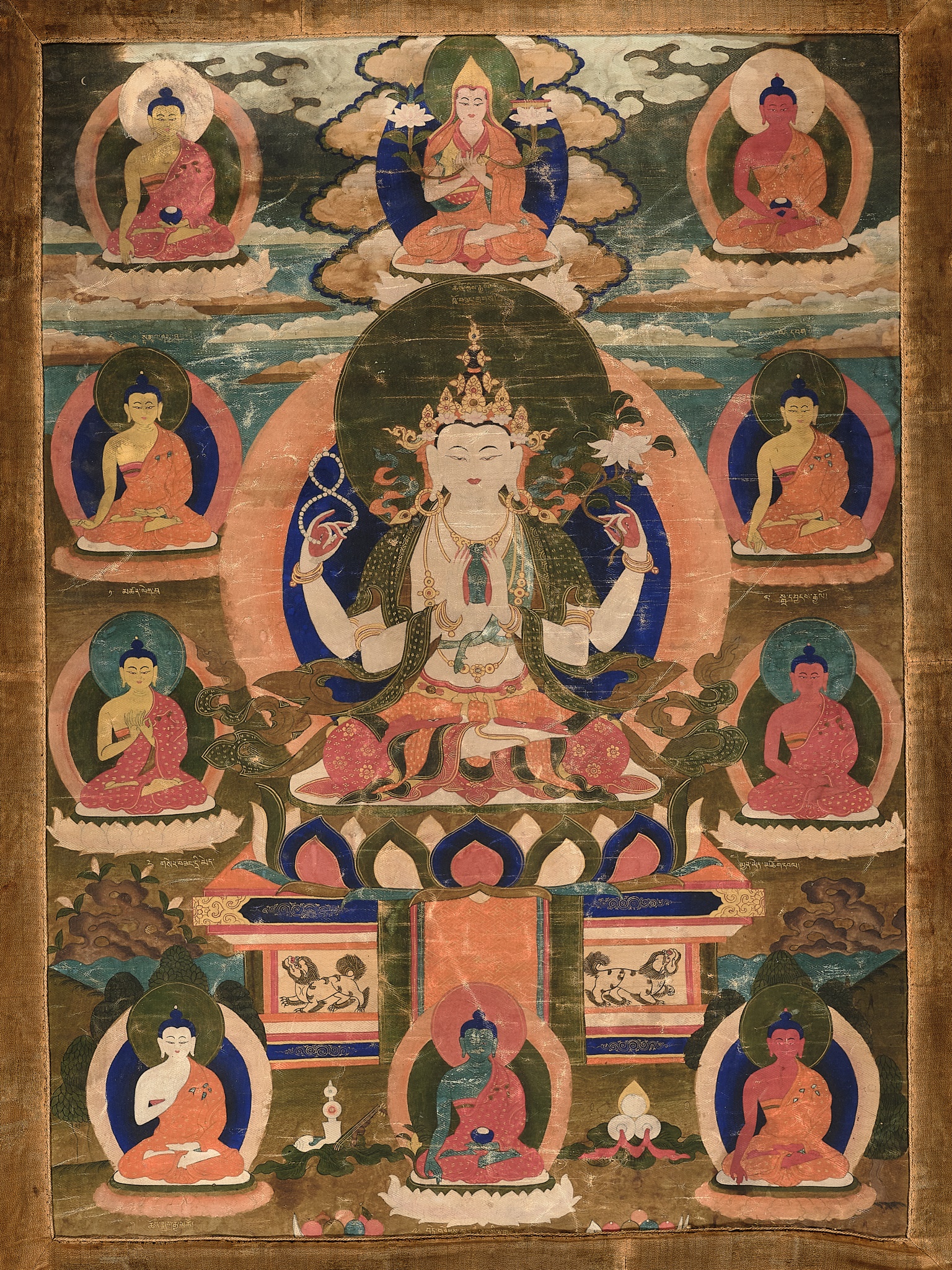 A THANGKA OF CHATURBHUJA AVALOKITESHVARA, TIBET, 18TH - 19TH CENTURY - Image 2 of 14