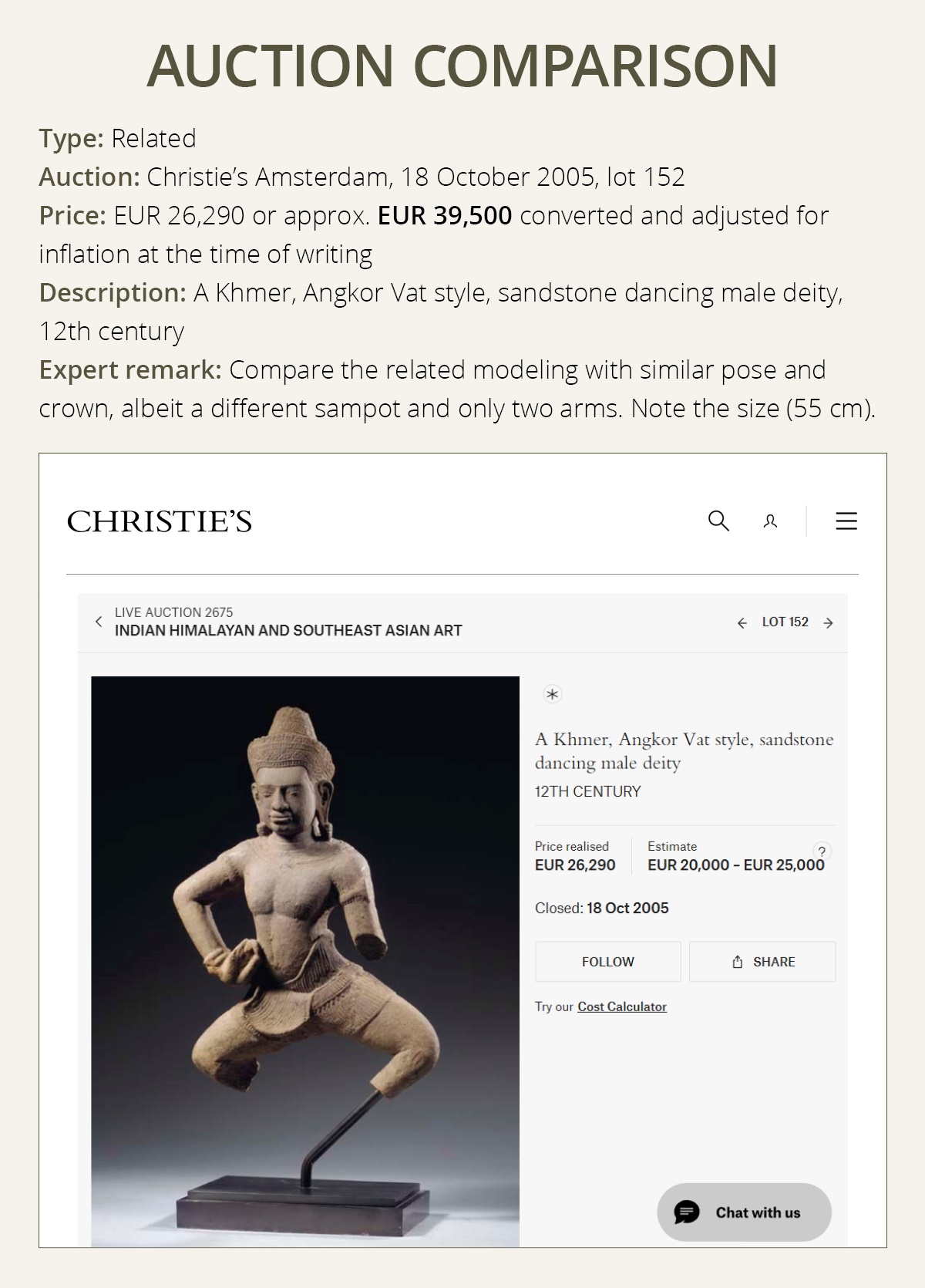 A KHMER SANDSTONE FIGURE OF A MALE DEITY, ANGKOR PERIOD - Image 4 of 13