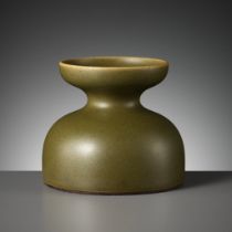 A RARE TEADUST-GLAZED ZHADOU, QIANLONG MARK AND PROBABLY OF THE PERIOD