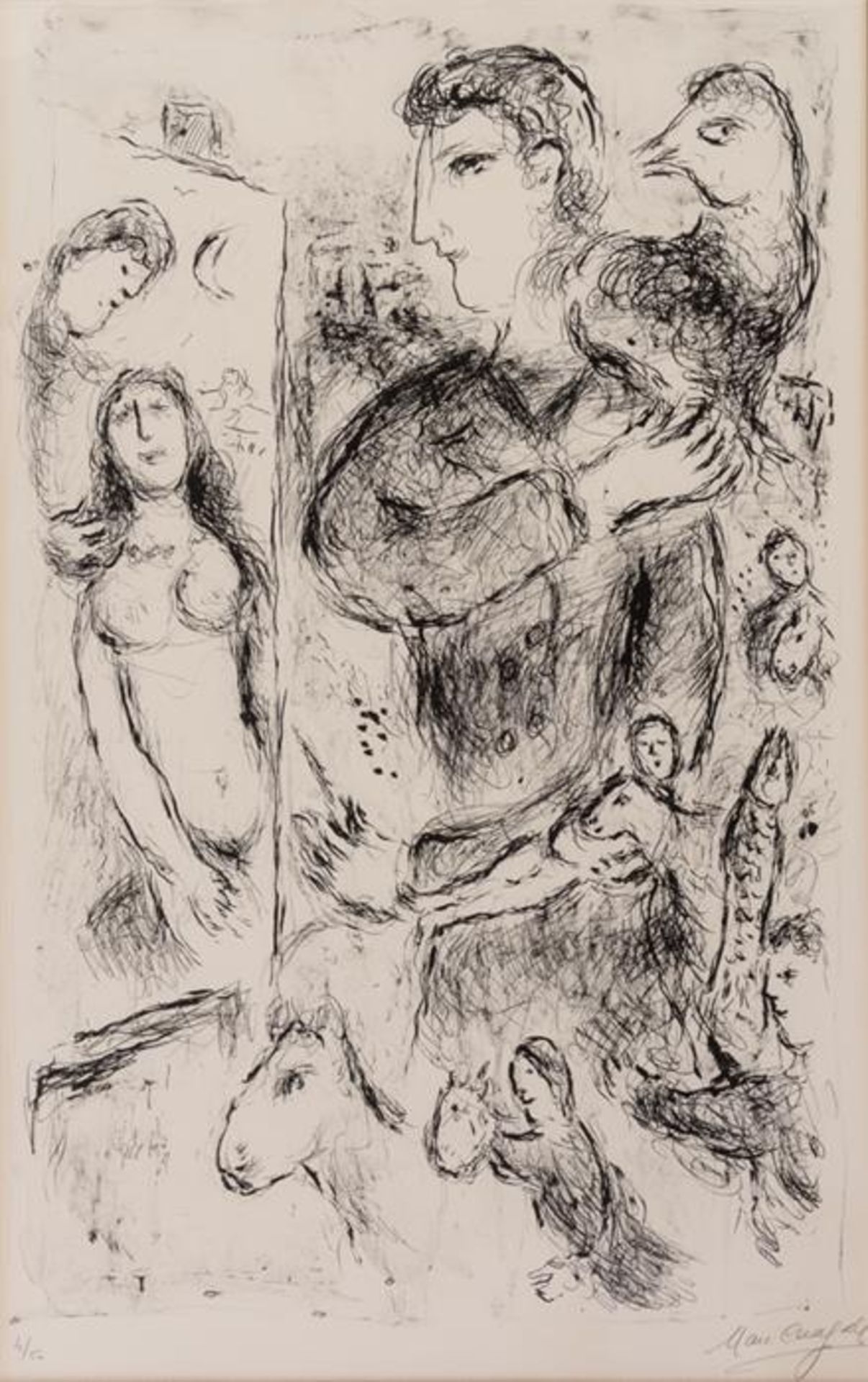Marc CHAGALL (1887-1985), Création, Sehr grosse Lithographie, 4/50, signiert