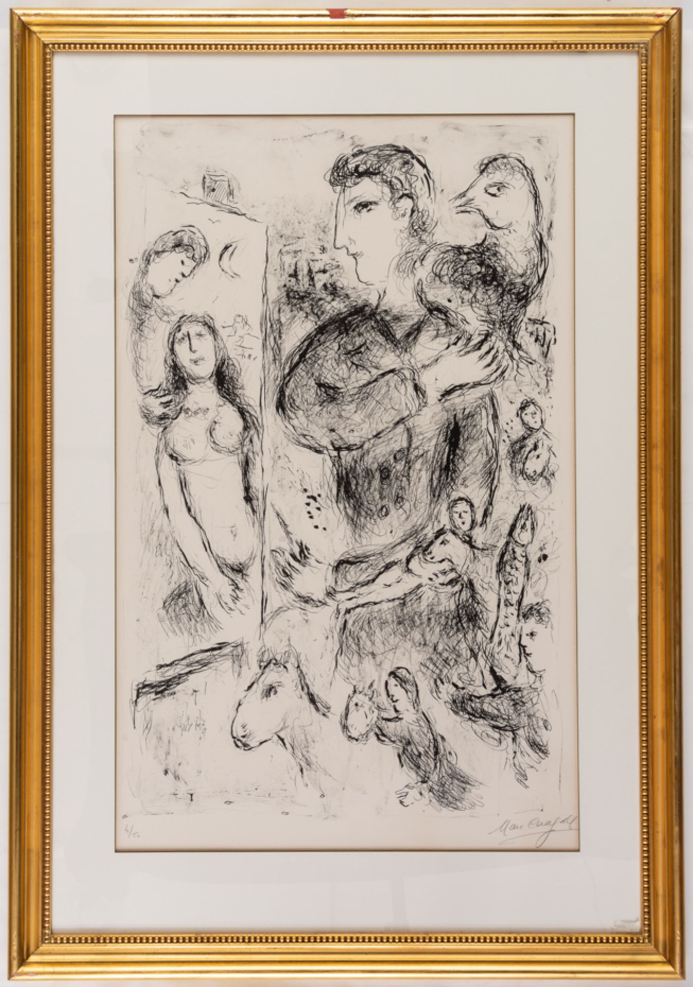 Marc CHAGALL (1887-1985), Création, Sehr grosse Lithographie, 4/50, signiert - Bild 2 aus 2