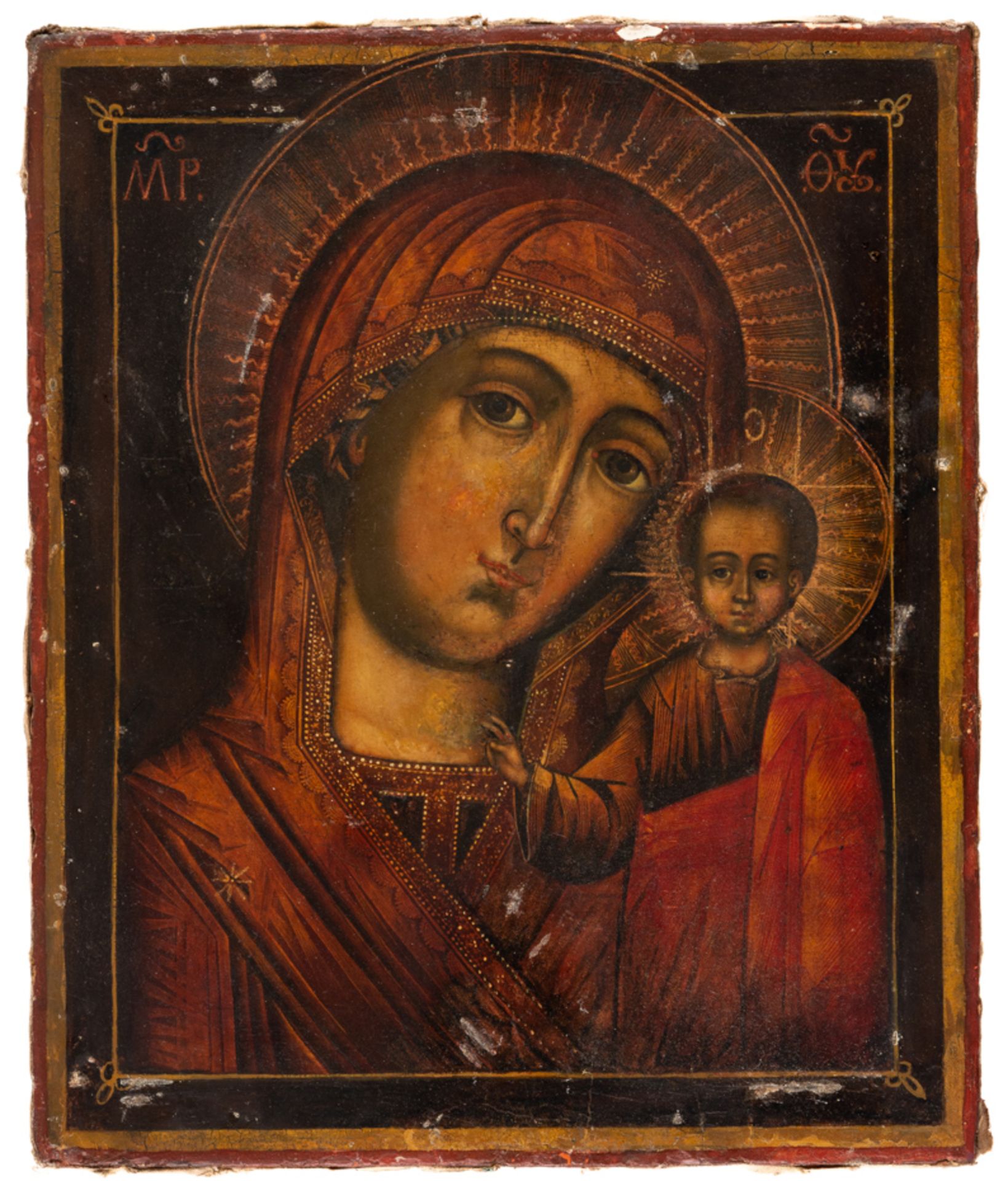 RUSSIAN ICON SHOWING THE MOTHER OF GOD KASANSKAYA - Image 2 of 4