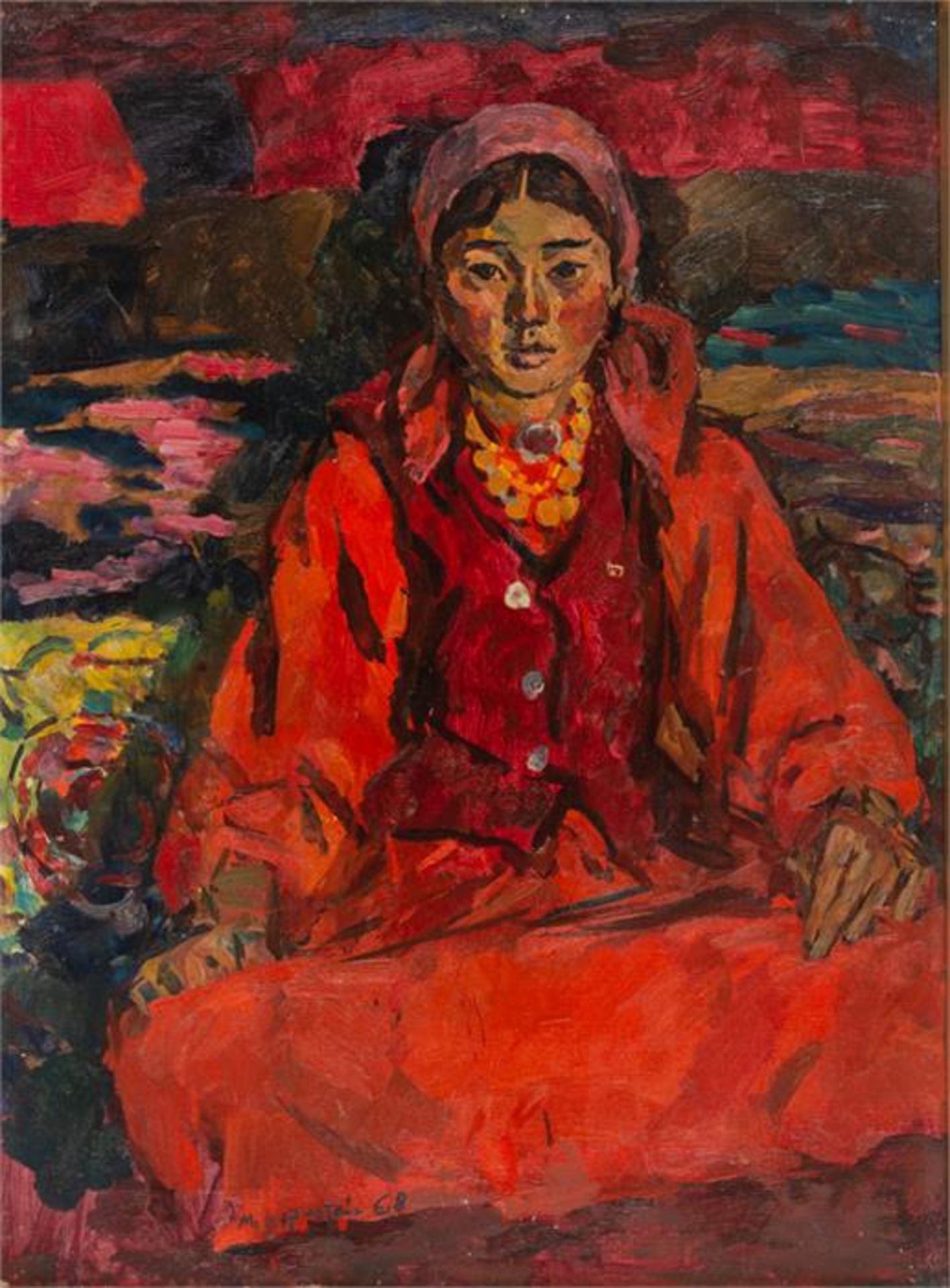 Maks Avadevic BIRSHTEIN (1914-2000), Mädchen aus Pamir, Öl auf Leinwand, signiert und datiert 1968