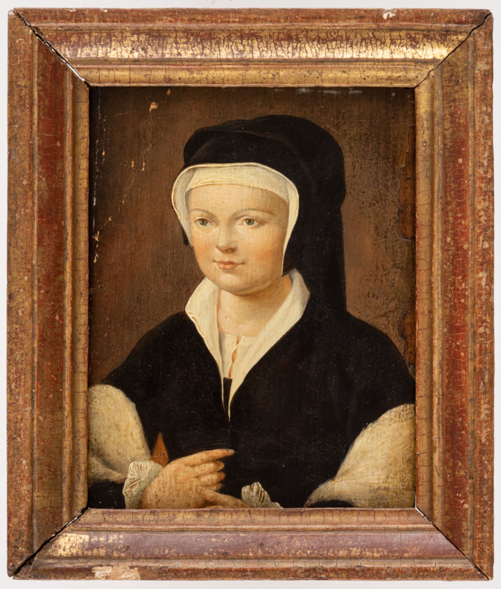 Claude CORNEILLE DE LYON (1500/10-1575), Nachahmer, Louise de Montmorency, Öl auf Holz - Bild 2 aus 3