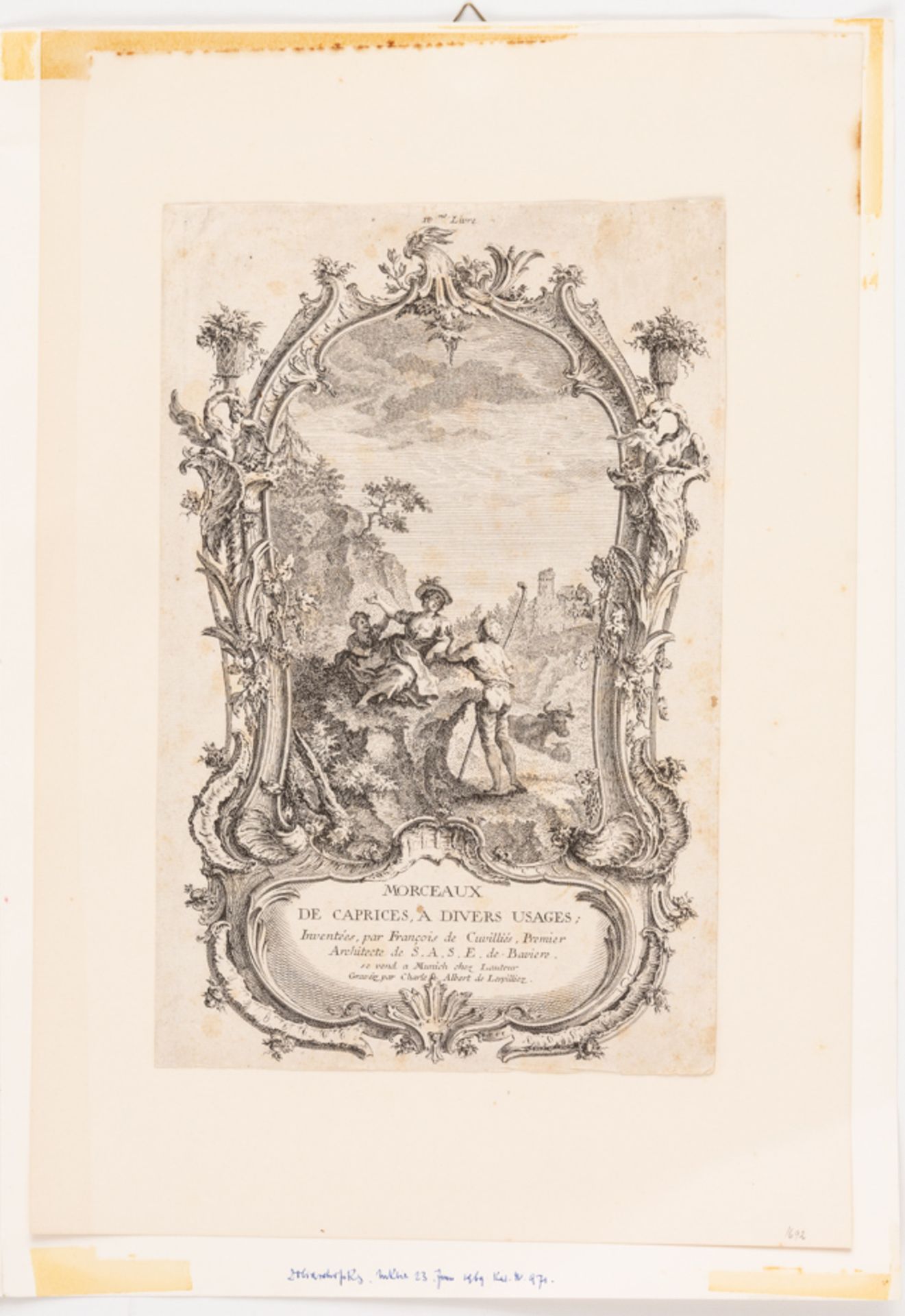 Jean François DE CUVILLIÉS (1695-1768), Original-Kupferstich, 18. Jh. - Bild 2 aus 3