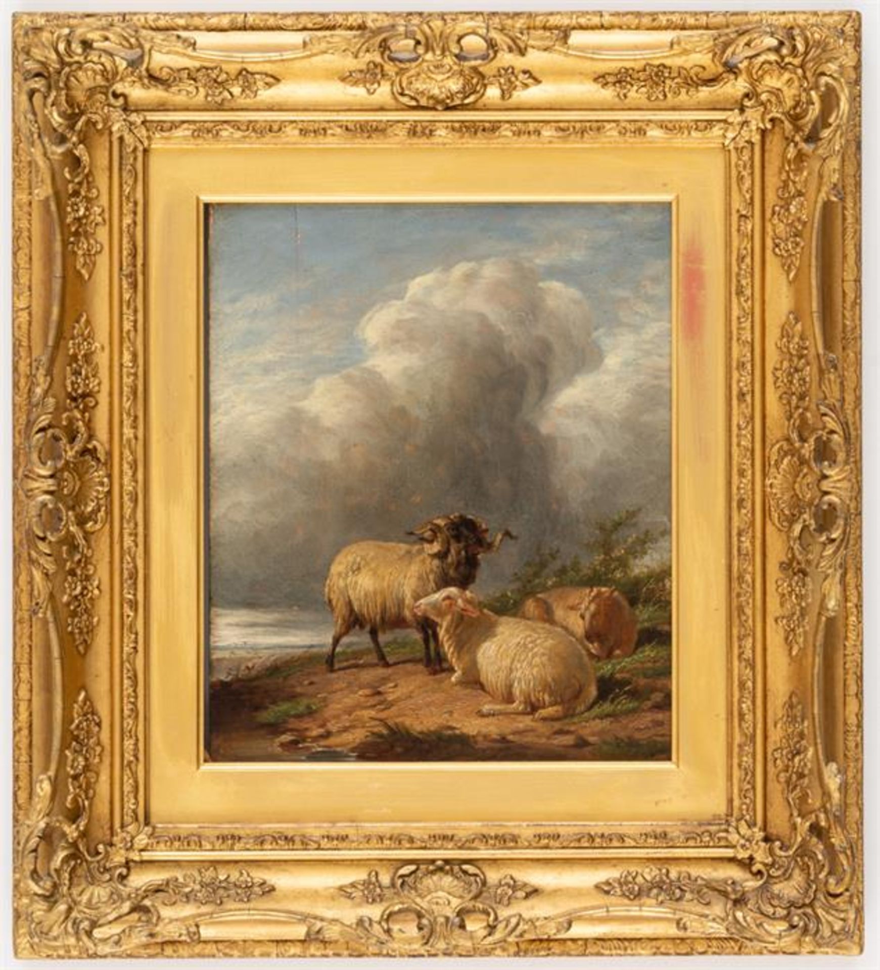 UNBEKANNTER MALER, Schafe, Öl auf Holz, 19. Jh.