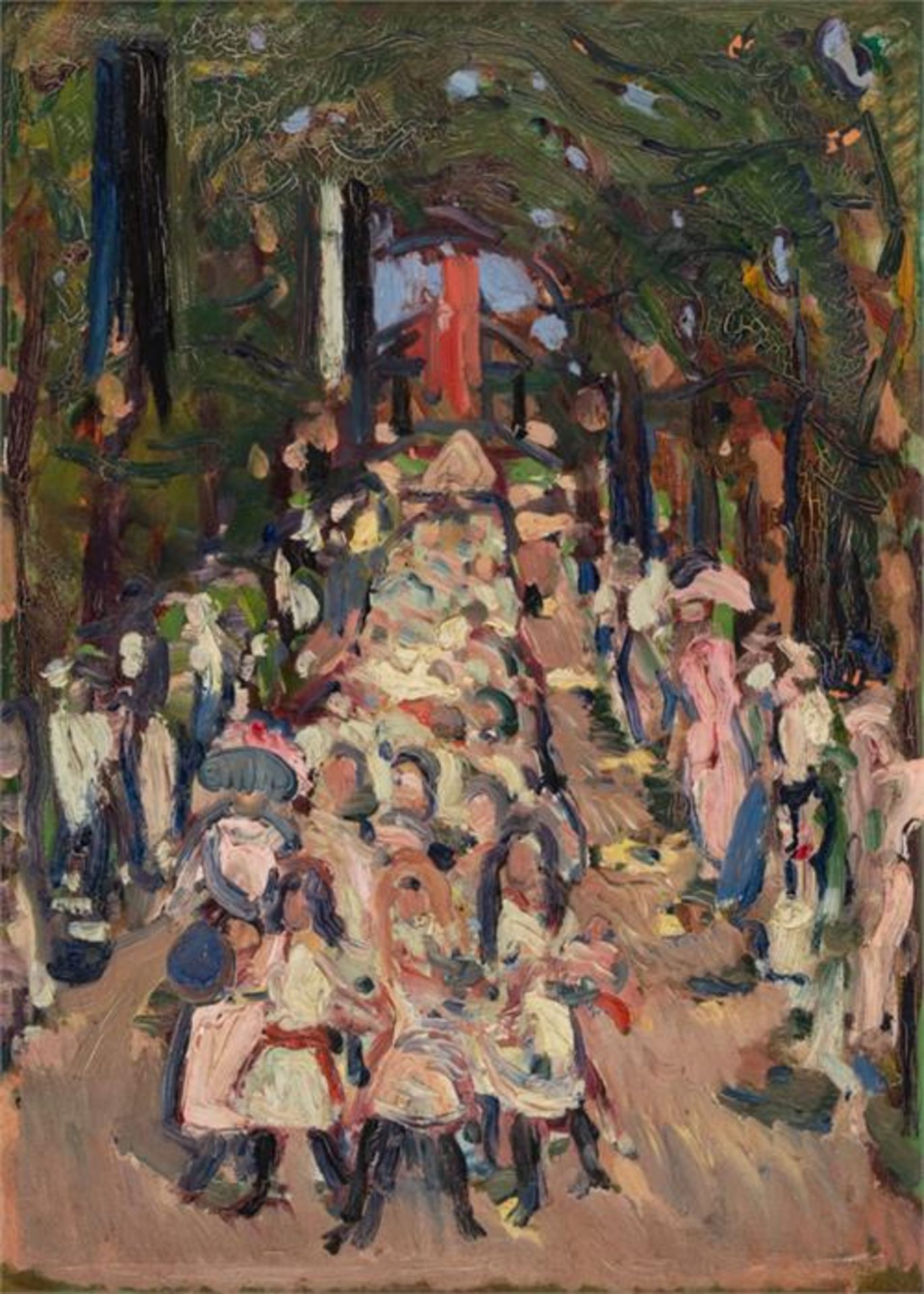 Otto WYLER (1887-1965), zugeschrieben, Studie zum Kinderfestzug, Öl auf Karton, verso bezeichnet un