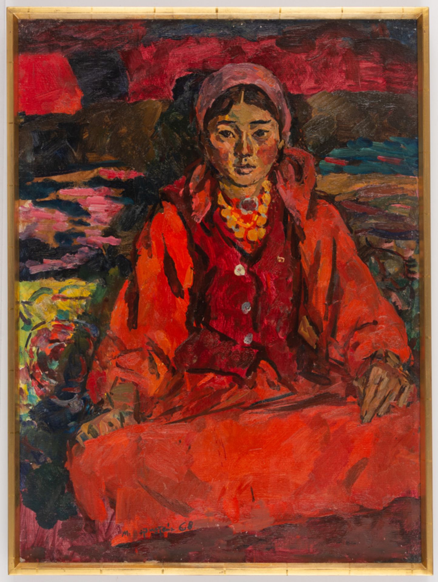 Maks Avadevic BIRSHTEIN (1914-2000), Mädchen aus Pamir, Öl auf Leinwand, signiert und datiert 1968 - Bild 2 aus 3