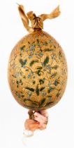 RUSSIAN PAPER MACHE EGG WITH FLOWER DECOR