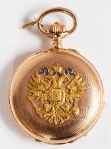 PAVEL BURE SAVONETTE POCKET WATCH WITH WITH TSAR EAGLE AND IMPERIAL DEDICATION