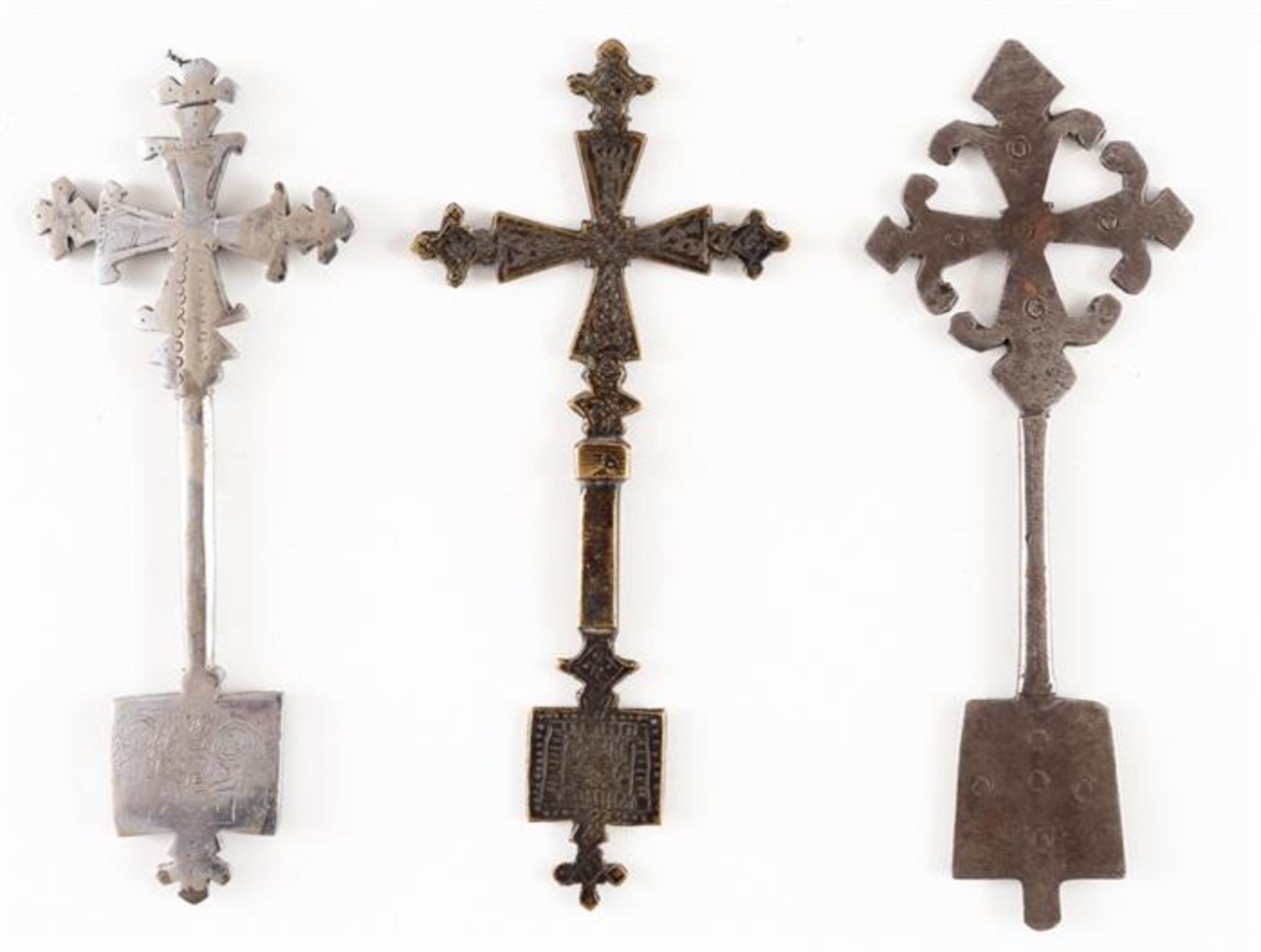 THREE COPTIC BENEDICTION CROSSES