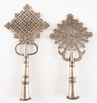 TWO COPTIC PROCESSIONAL CROSSES