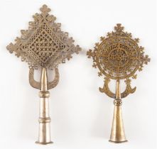 TWO COPTIC PROCESSIONAL CROSSES