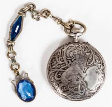 PAVEL BURE SAVONETTE POCKET WATCH WITH DRAGON AND LION