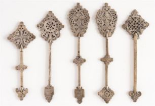 FIVE COPTIC BENEDICTION CROSSES